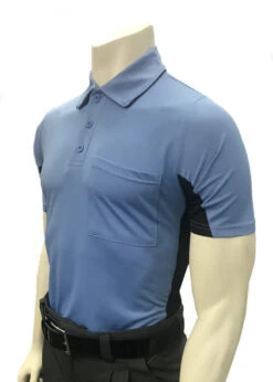 SWAC MLB Style Sky Blue Body Flex® Style Umpire Shirt With Black Side Panel