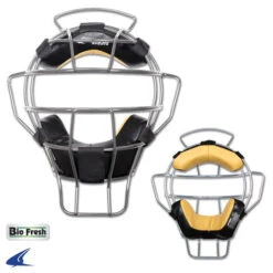Champro Silver Lightweight Umpire Mask Leather Biofresh Pads