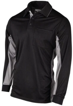 Smitty MLB Replica Black W/Charcoal Side Panel Long Sleeve Body Flex® Style Umpire Shirt