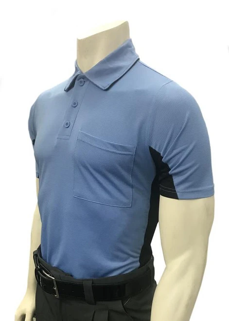 Smitty Major League Style Body Flex Sky Blue/Black Umpire Shirt 1 Smitty Major League Style Body Flex Sky Blue/Black Umpire Shirt