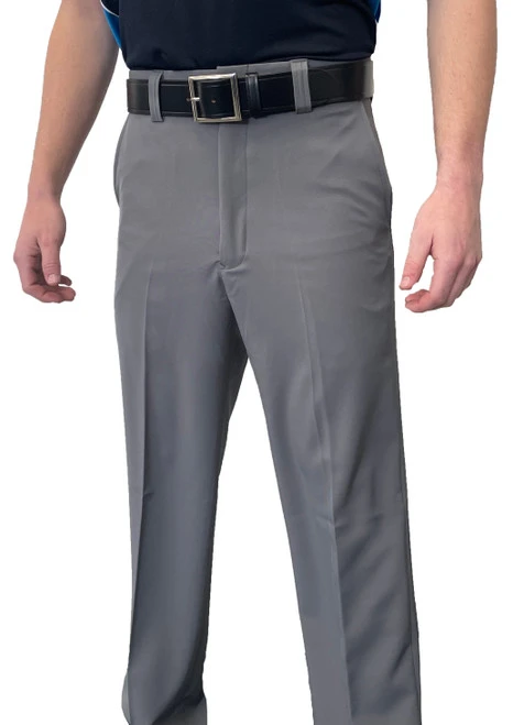 Smitty Performance Poly/Spandex Heather Grey Flat Front Combo Umpire Pants 1 Smitty Performance Poly/Spandex Heather Grey Flat Front Combo Umpire Pants