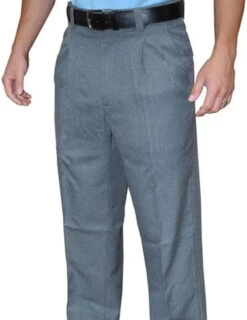 Smitty Officials Apparel Heather Grey Pleated Umpire Base Pants Expander Waistband