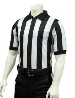 Smitty Official's Apparel 2 Inch Stripe Short Sleeve Body Flex® Football Referee Shirt No Flag