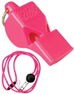 Fox 40 Classic Pink Referee Whistle With Lanyard