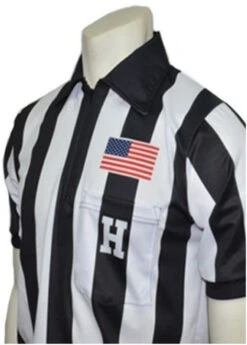 Smitty Officials Apparel Dye Sublimated Short Sleeve 2 1/4" Stripe Football Referee Shirt With Placket