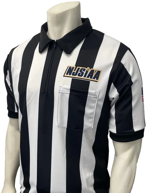 New Jersey NJSIAA 2 1/4" Stripe Body Flex® Men's Short Sleeve Football Referee Shirt 1 New Jersey NJSIAA 2 1/4" Stripe Body Flex® Men's Short Sleeve Football Referee Shirt