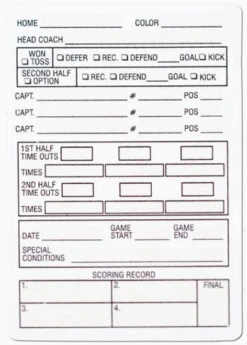 Plastic Football Referee Game Card