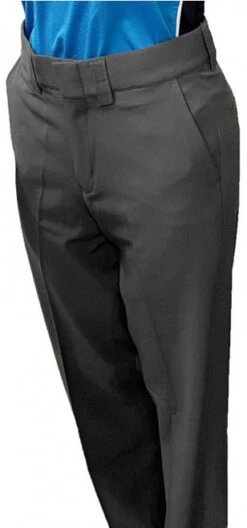 Smitty Women's Expander Waist Performance Poly/Spandex Flat Front Side Seam Pocket Charcoal Grey Umpire Combo Pants