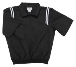 Smitty Half Sleeve Umpire Pullover Black With Black/White Trim