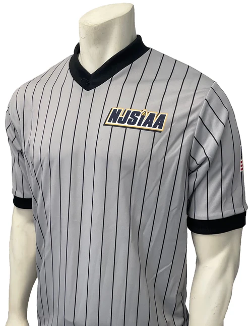 New Jersey NJSIAA Grey Body Flex® Wrestling Referee Shirt 1 New Jersey NJSIAA Grey Body Flex® Wrestling Referee Shirt