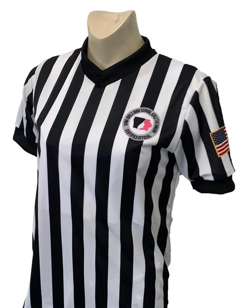 Iowa Girls IGHSAU Women's Body Flex® Basketball Referee Shirt 1 Iowa Girls IGHSAU Women's Body Flex® Basketball Referee Shirt