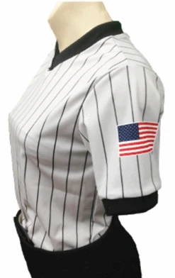 Smitty Women's Grey Referee Shirt With White Border US Flag