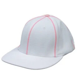 White Football Referee Cap With Pink Piping