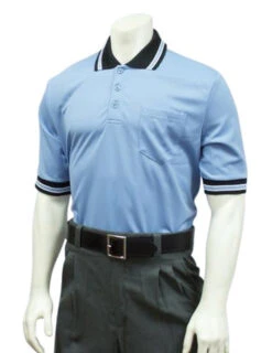 Smitty Official's Apparel Carolina Blue Umpire Shirt With Black MLB Style Collar